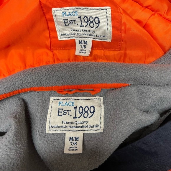 The Children’s Place Tangerine / Gray Winter Ski Coat - Picture 5 of 6